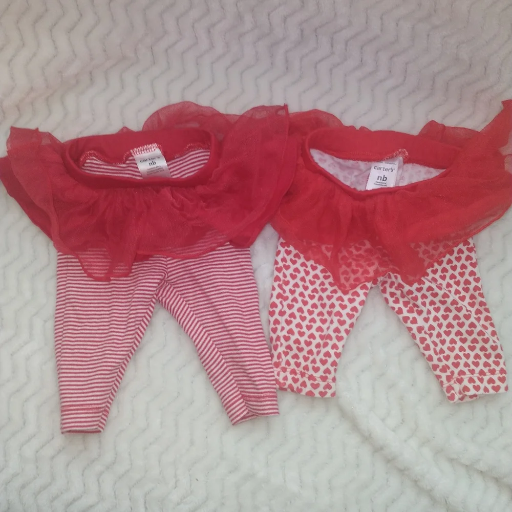 2 Carter's Twin Valentine Onsie & Legging Tutu Set - Picture 9 of 11
